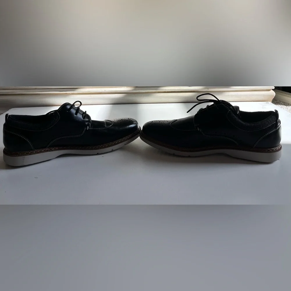 Stacy Adams Red Zone Collection KIDS SYNERGY Black  Wingtip Lace Up dress shoes